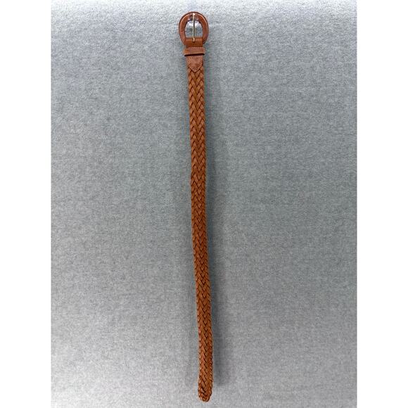 Vintage Woman’s sz S Leather Woven Belt Brown Boho Western Classic Festival - Picture 4 of 6